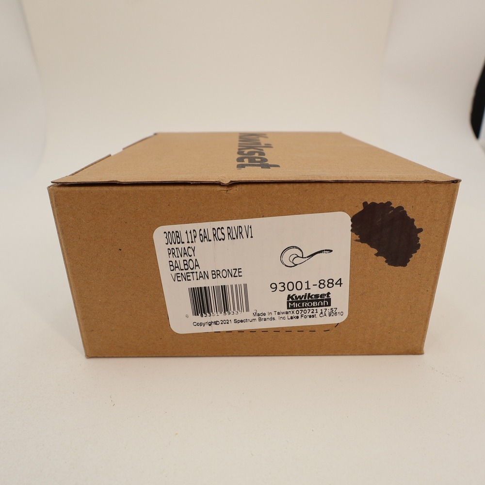 Kwikset Balboa Privacy Door Lever Venetian Bronze 93001-884 300BL 11P RCS RLVR